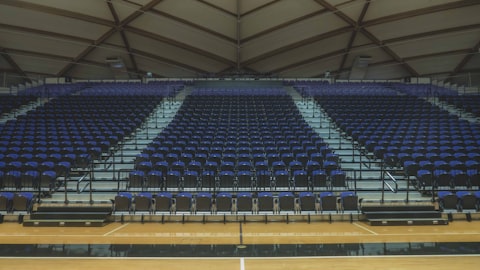Empty basketball arena interior